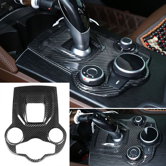 Real Carbon Fiber Gear Shift Panel Cover for Alfa Romeo Giulia / for Stelvio 2017-19