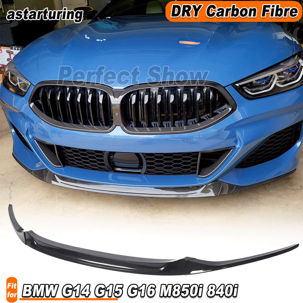 Fit for BMW 8 Series G14 G15 G16 M850i 840i Dry Carbon Front Bumper Lip Spoiler
