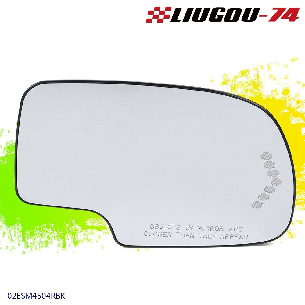 Passenger side mirror glass heated with turn signal fits for GMC for Cadillac - v