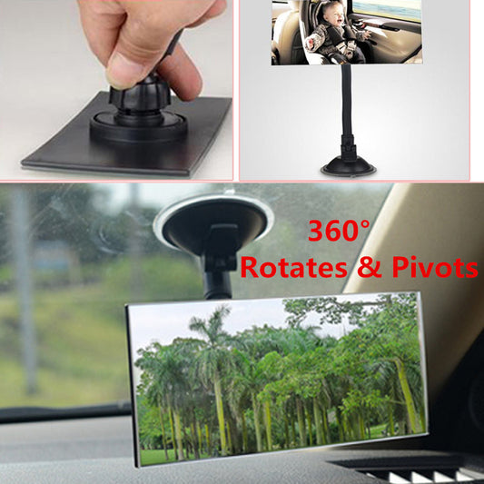 Universal car mirror interior rearview mirror windshield mirror suction 360° rotation - n
