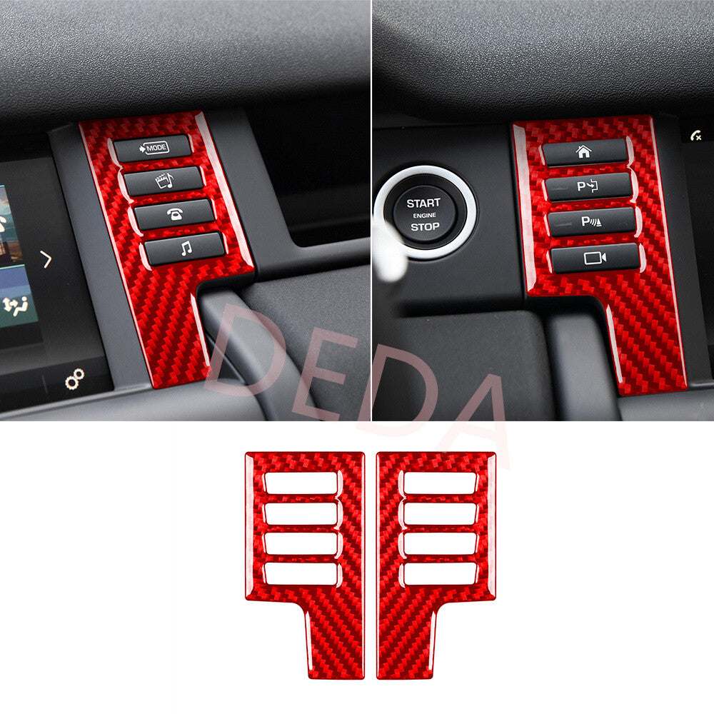 Red Carbon GPS Display Screen Side Trim for Land Rover Discovery Sport 2015-2019