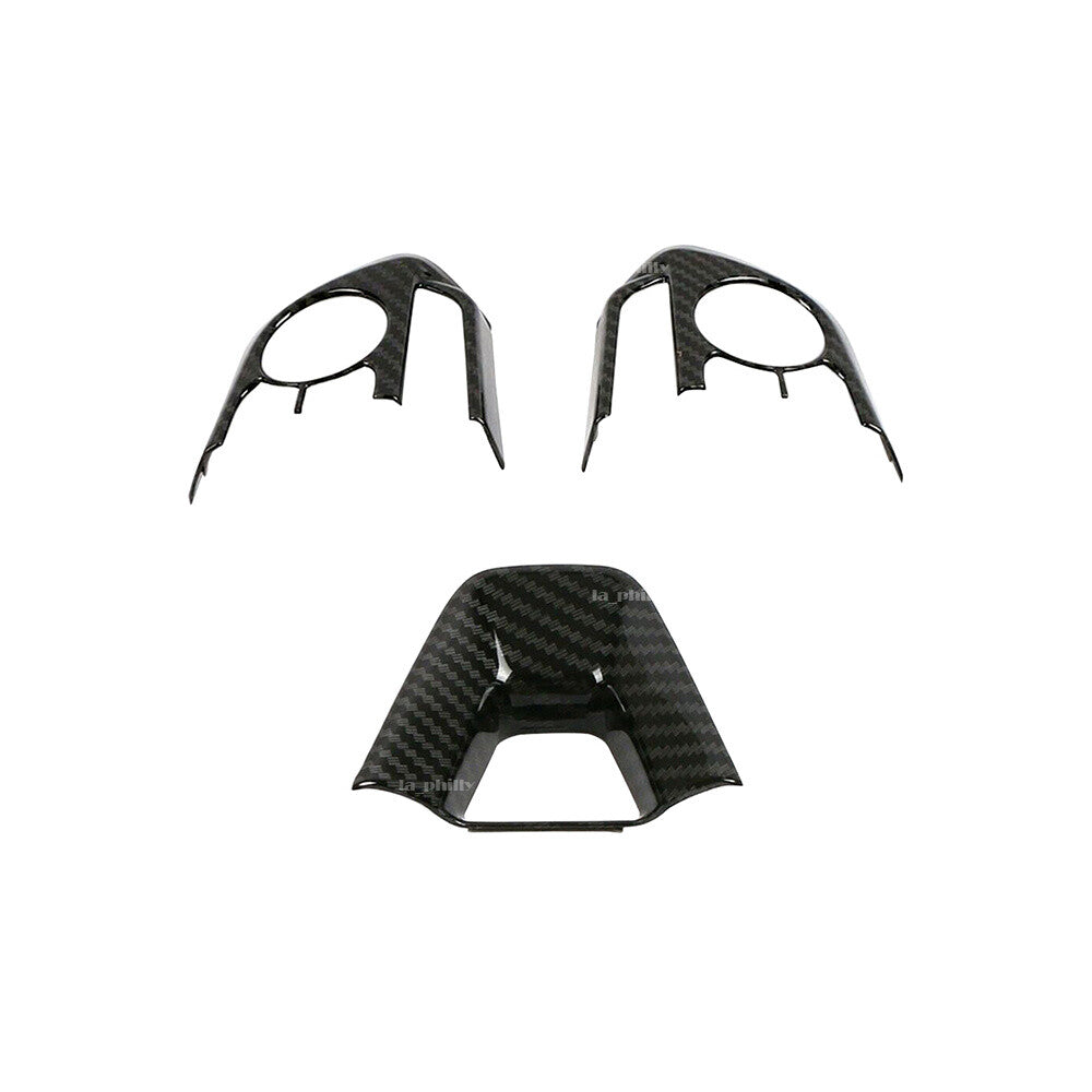 3Pcs For 2020 for Toyota for Corolla Carbon Fiber Style ABS Plastic Steering Wheel Trim