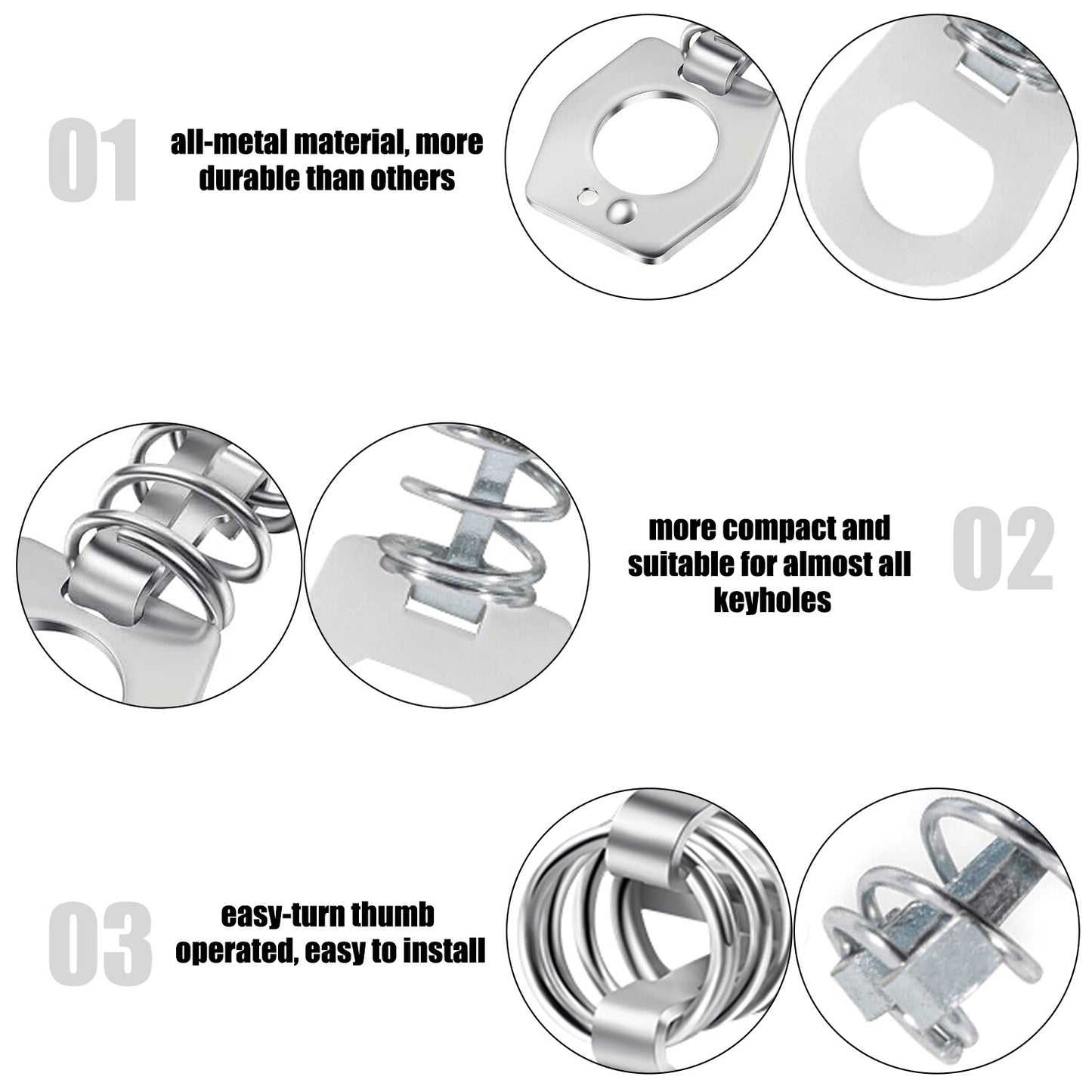 4x RV Camper Door Latch Lock Fastener Trailer Water Heater Cover Cam Set Durable Q