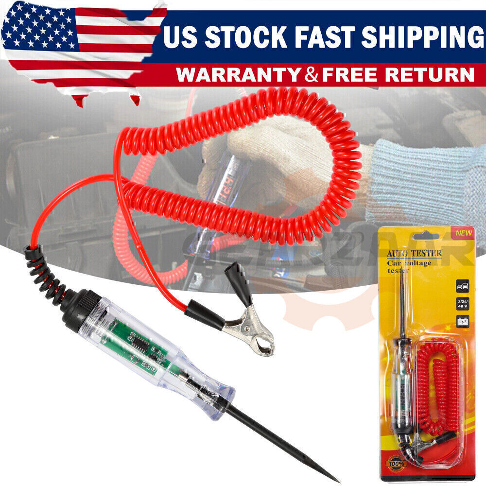 3-48V Electric Car Fuse Tool Circuit Tester Probe Light Voltage Pen Detector US