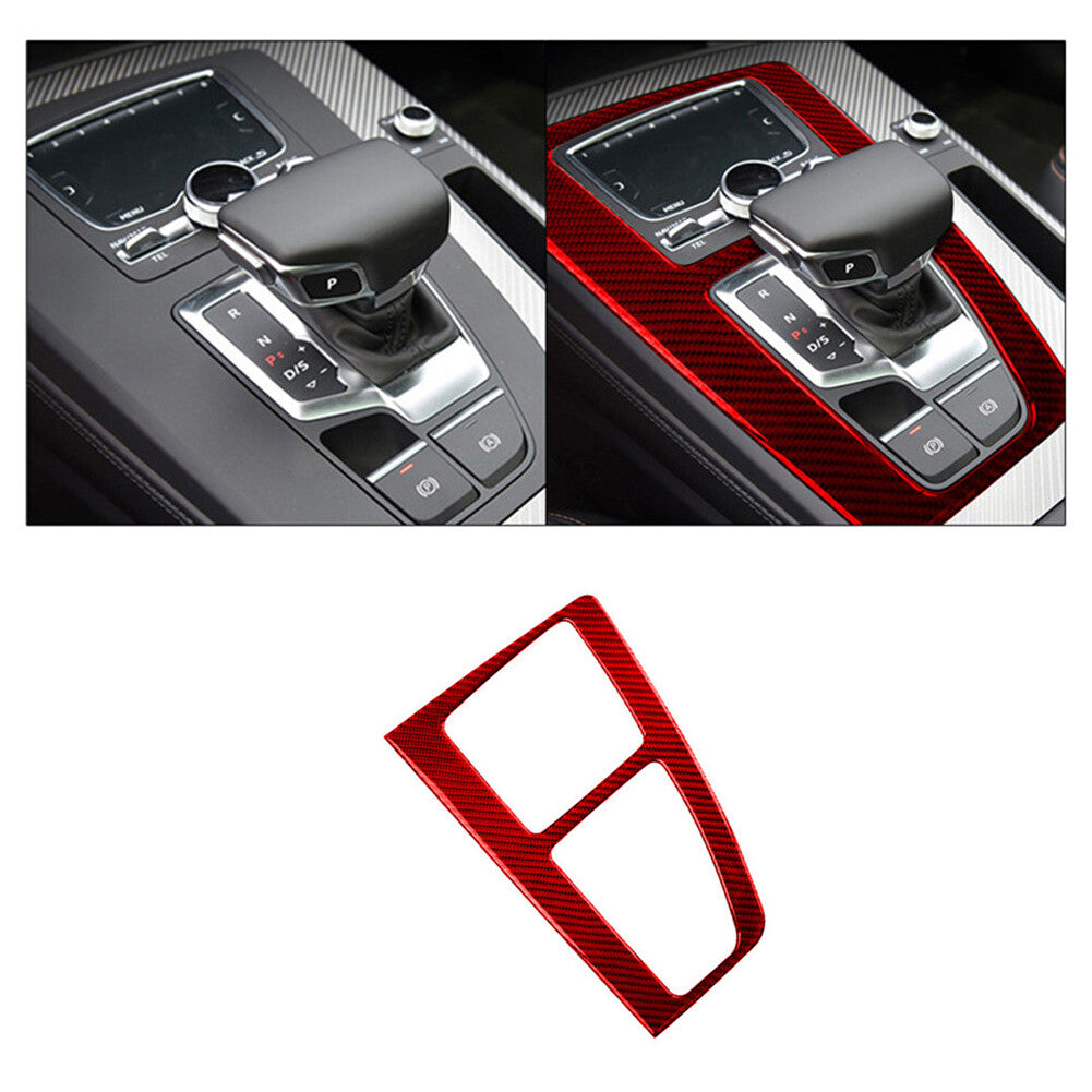 Red Carbon Fiber Climate Control Panel Cover Trim Strip for Cadillac CTS 2003-07 v