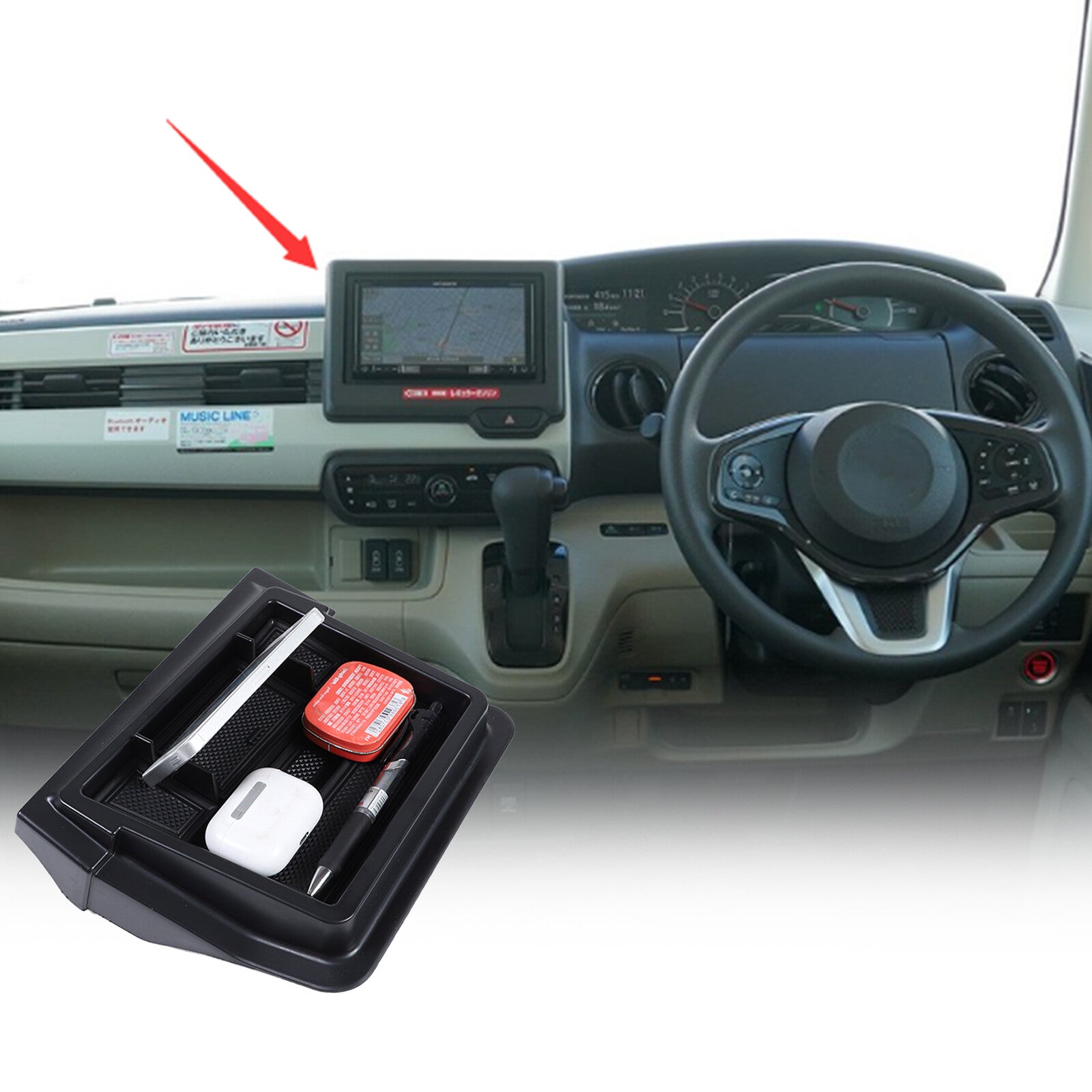 Instrument panel storage tray, instrument panel console storage box for Honda N-BOX - n