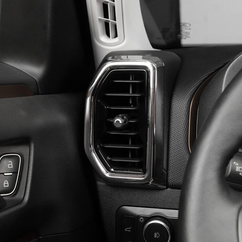ABS Chrome dashboard AC air socket cover trim 4P for 2021-2024 for Ford for Mustang Sport