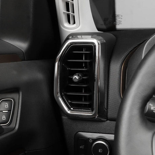 ABS Chrome dashboard AC air socket cover trim 4P for 2021-2024 for Ford for Mustang Sport