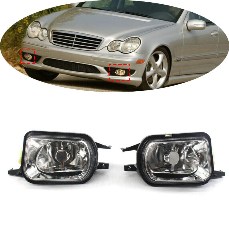Pair Front Fog Driving Light Fit for Mercedes-Benz W203 C320 SLK230 2001-2004
