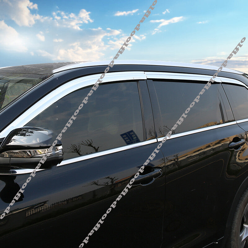 for Toyota Highlander 2020-23 Chrome Window Vent Visor Sun Rain Deflector Guard