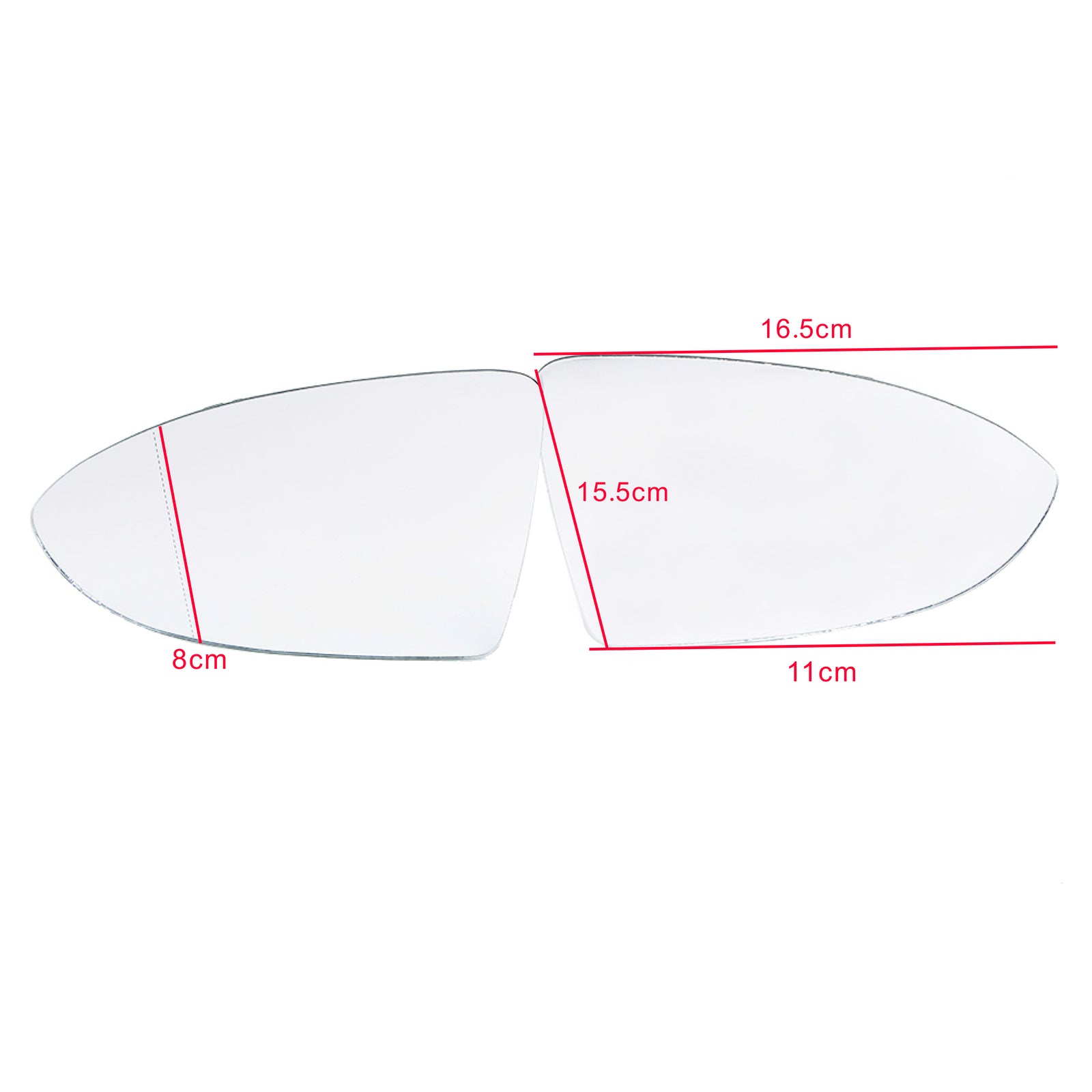 for VW for Golf Right Driver wing mirror glass 2013-2016 door Wide Angle Heated Rear