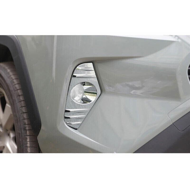 for Toyota RAV4 19-2023 Chrome Front Fog Light Lamp Overlay Frame Cover Trim 2P