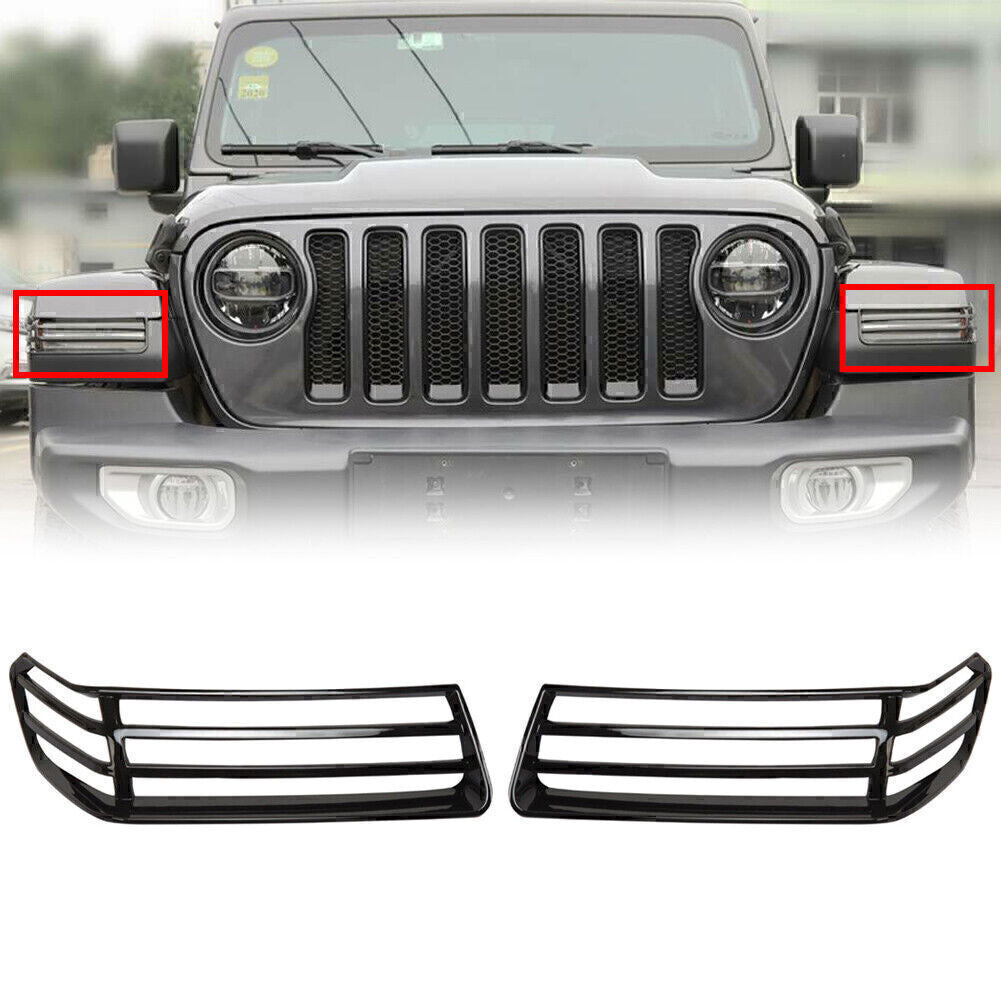 2x Front Wheel Eyebrow Light Decor Cover Trim for Jeep for wrangler JL 2018-2020 19