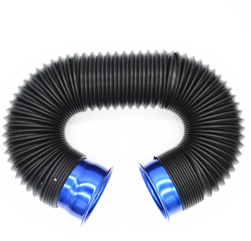 75mm 3 Car Practical Blue Flexible Scalable Vehicles Air Intake Tube Hose Pipe