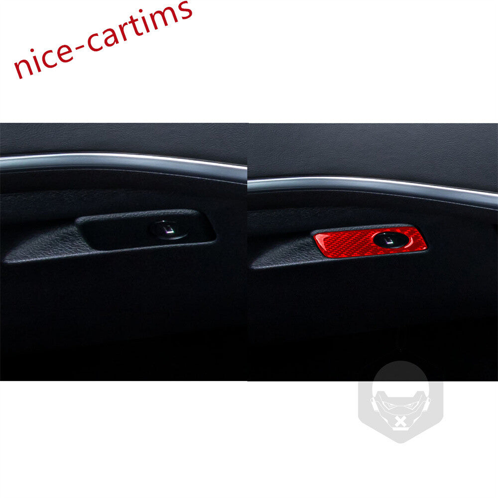 for Kia Stinger 2019+ RHD for Co -pilot Glove Box Handle Switch Trim Red Carbon Fiber