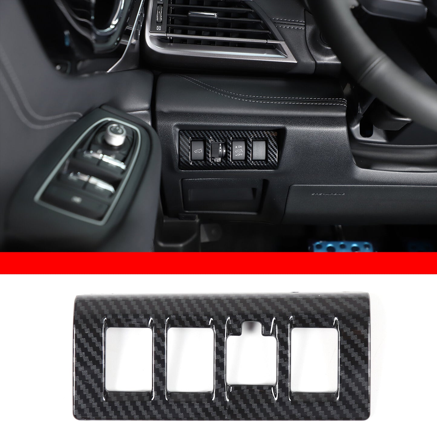 Matte Black Center Control Gear Shift Panel Trim for Honda Ridgeline 2016 - 2023- v