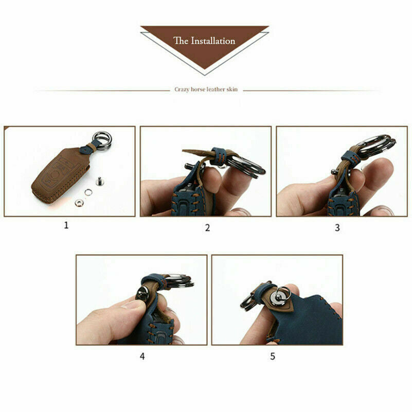 Leather Car Keychain Bag  for ford  for Mustang Fusion for Lincoln MKX MKC Q