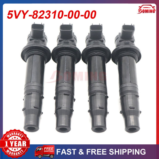 4-pack of brand new ignition coils 5VY-82310-00-00 for Yamaha FZ1, V-MAX 1700, YZF-R1, YZF-R6 Q