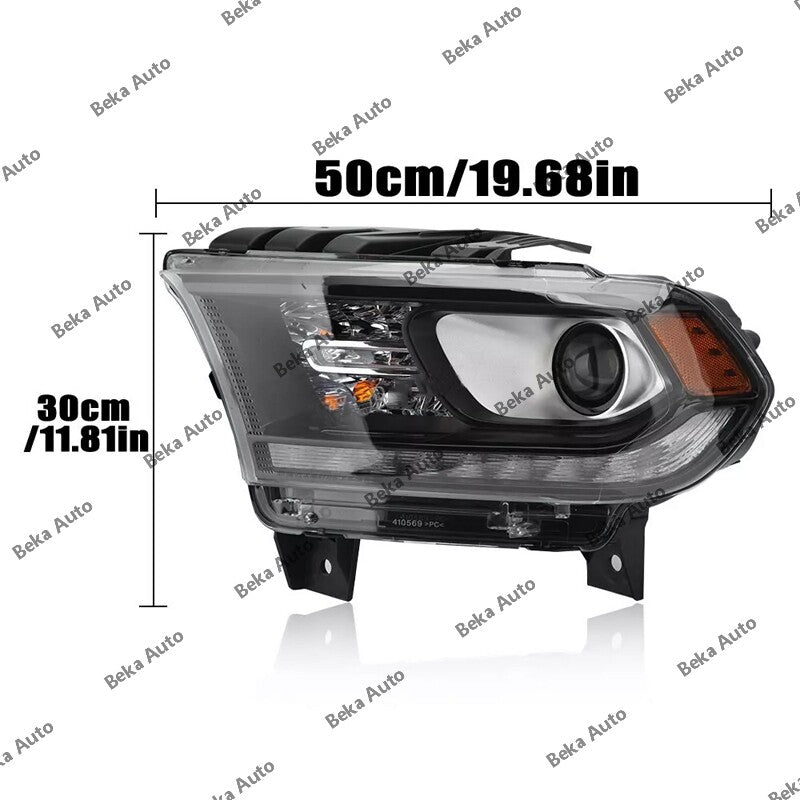 1 piece fits 2014-2021 for Dodge Durango Front Left Headlight HID with LED DRL, Black