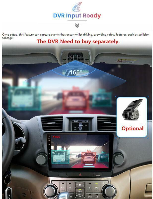 for Toyota Highlander 08-13 10.1 Android 9.1 2+32GB Car Stereo Radio GPS Navi