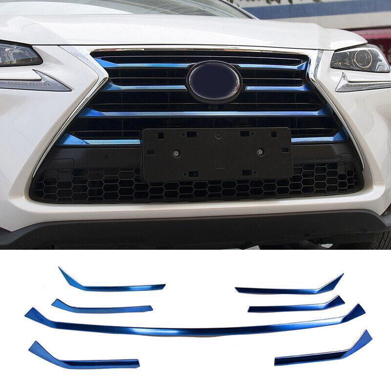 for Lexus NX300h 2015-2017 Blue Steel Front Center Mesh Grille Grill Strip Trim