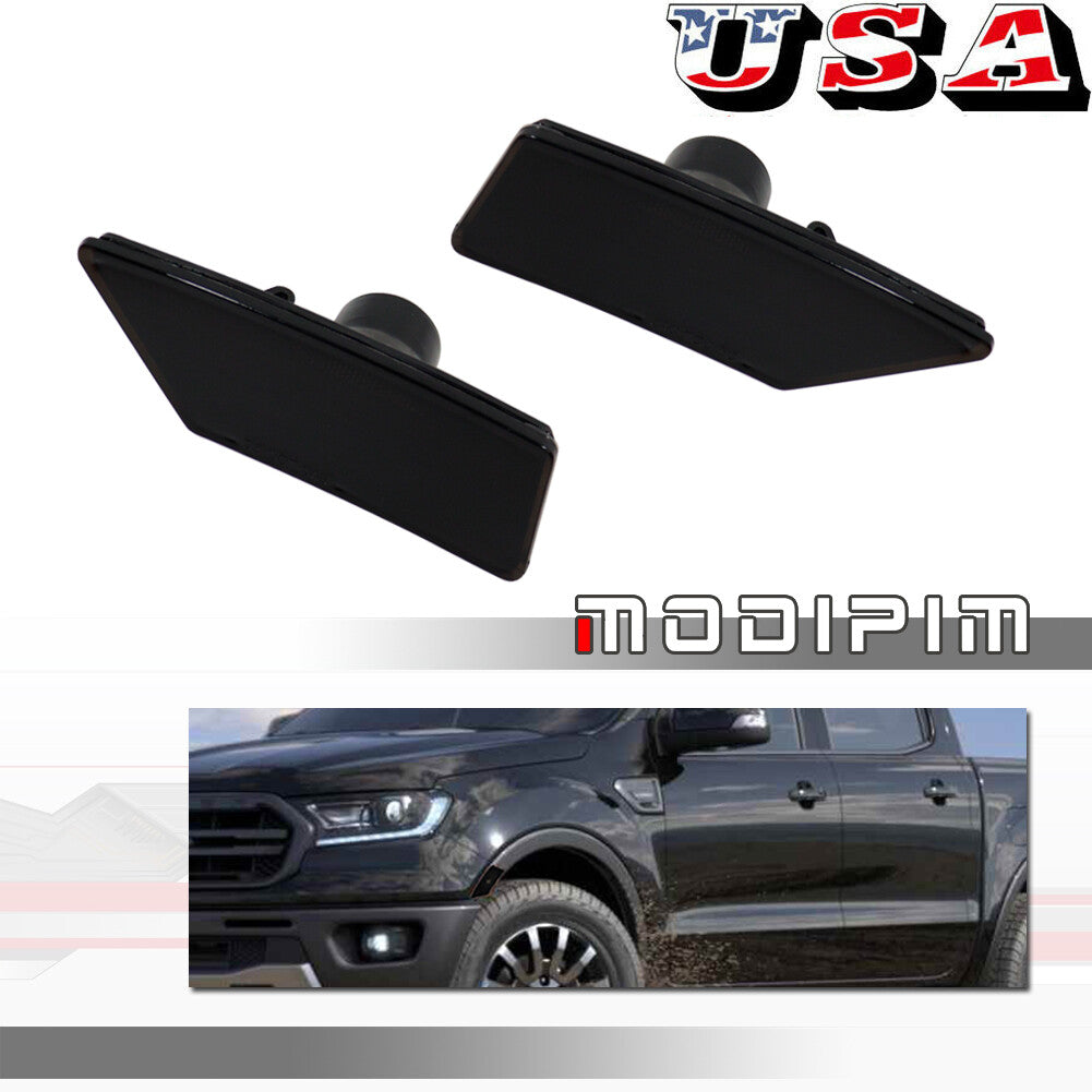 Black smoked lens front marker light housing cover suitable for 19-21 Ranger- v