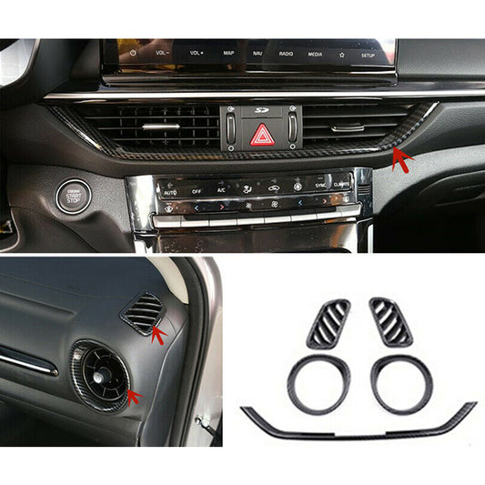 5p for Kia Forte 2019-2021 Carbon Fiber ABS Dashboard Air Vent Outlet Cover Trim