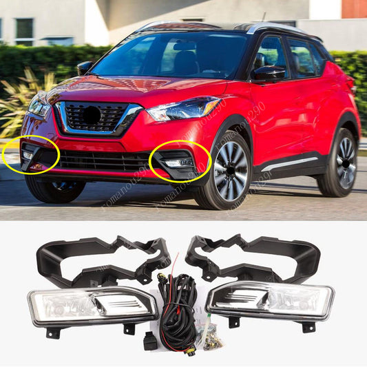 2019-2020 For Kicks Halogen Front Bumper Fog Lamp Kit w/ wiring switch n