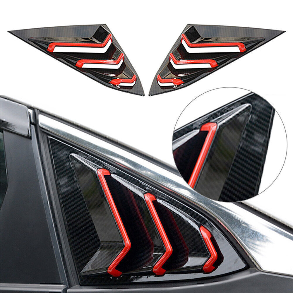 ABS Side Air Vent Carbon fiber Red Window Louver Cover Fit for Honda for Civic 2016 - 20 Q