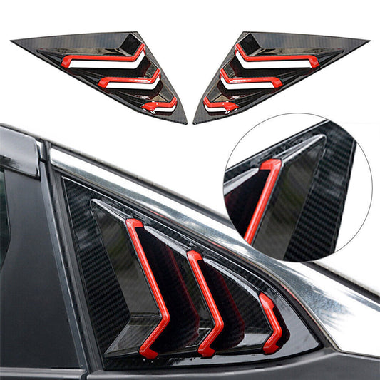 ABS Side Air Vent Carbon fiber Red Window Louver Cover Fit for Honda for Civic 2016 - 20 Q
