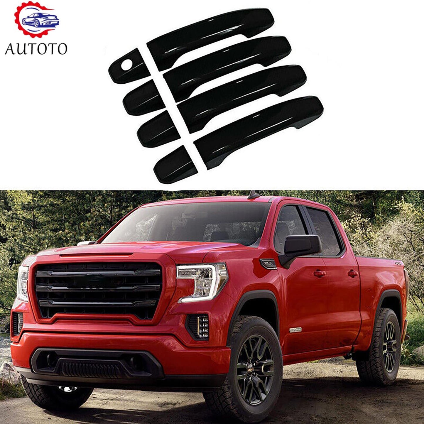 8Pcs Door Handle Covers For 2014-2024 for GMC for Sierra for Chevy Silverado 1500 NO for Smart