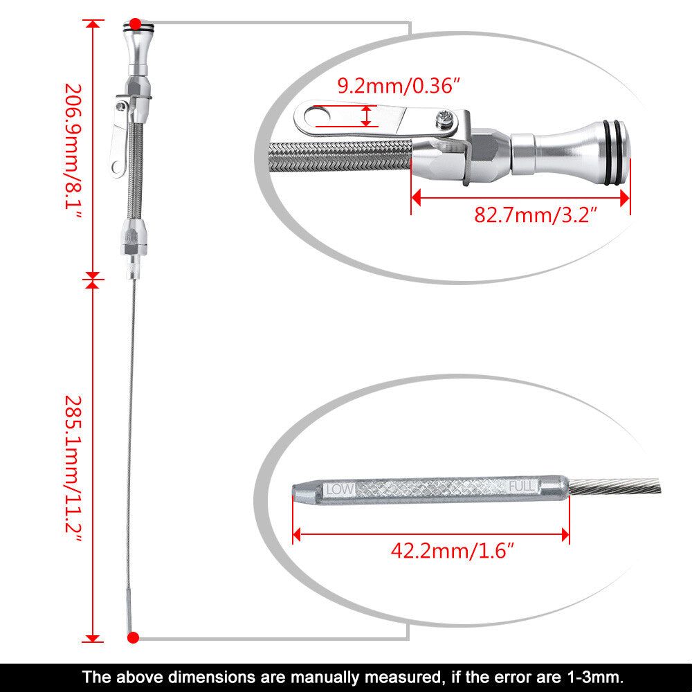 For 55-79 SBC for Chevy 265 283 327 350 Driver Side Flexible Engine Oil Dipstick
