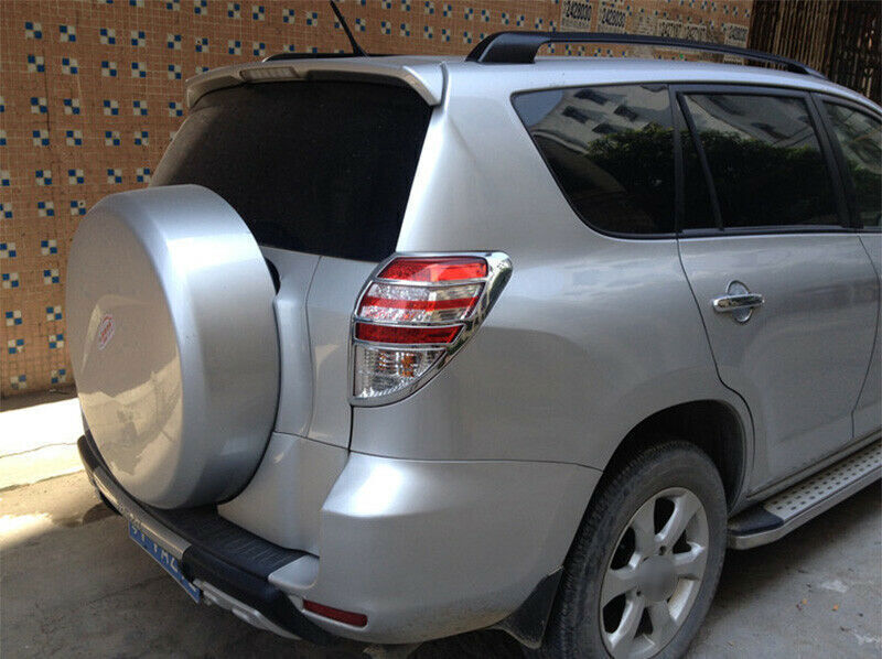 Chrome For Rav4 Exterior Rear Tail Light Lamp Frame Cover Trim 2008-2011 n
