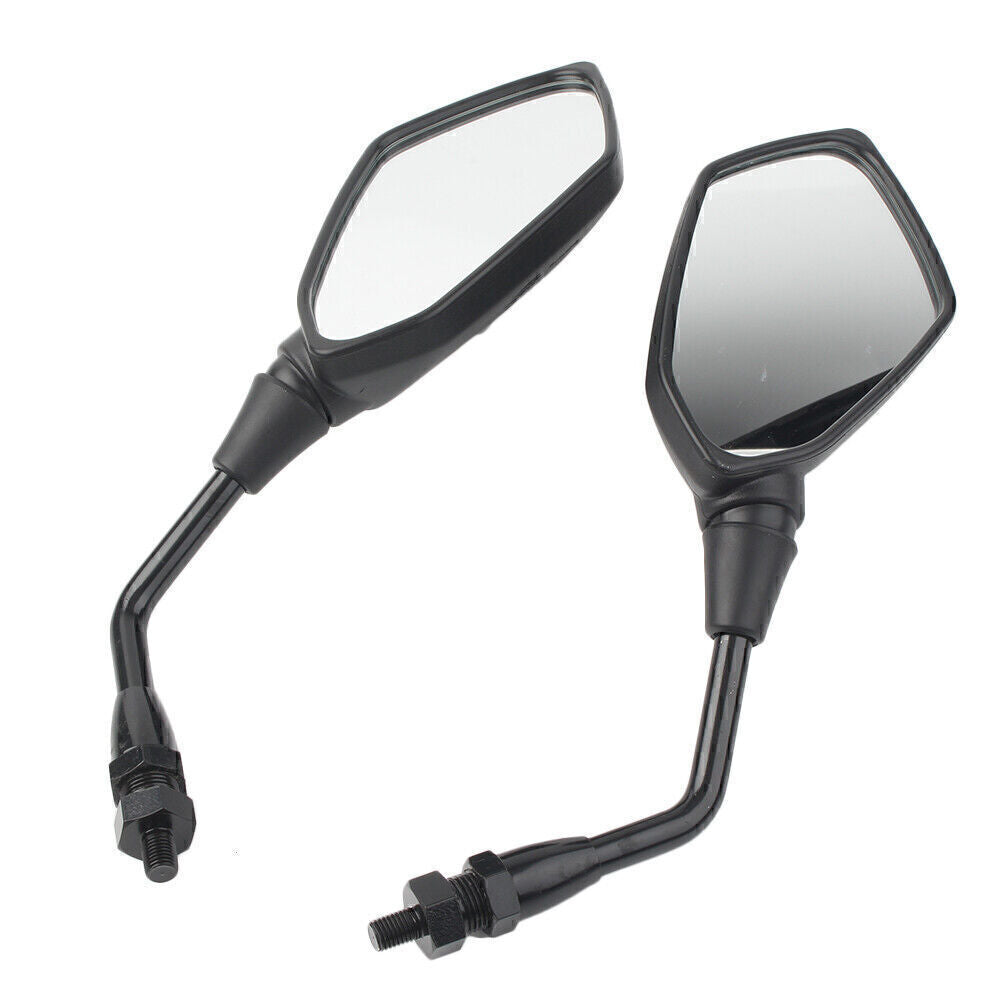 2x Universal Black Motorcycle Rearview Rear View Side Mirror 10mm Q