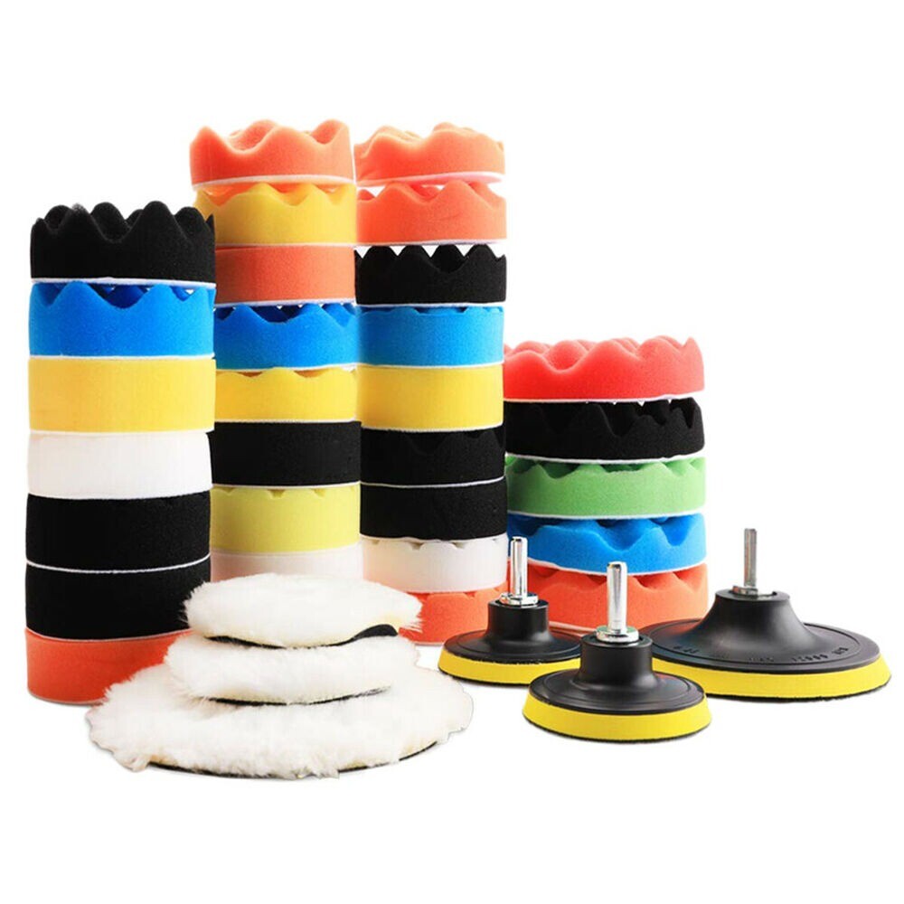 39pcs/set Car Polishing Pads Sponge Woolen Waxing Buffing Sets Drill Adapter n