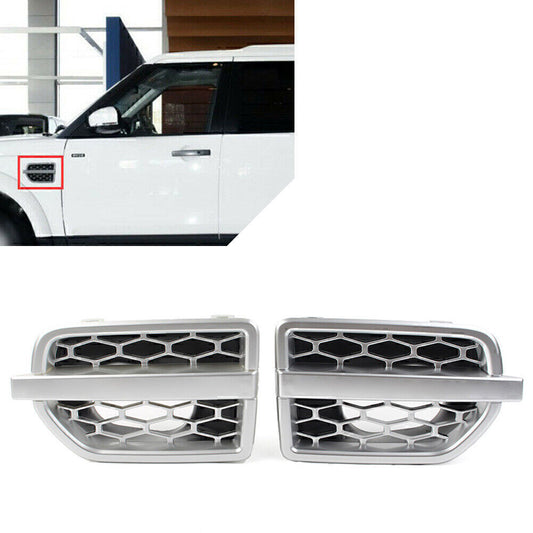 Silver Front Grille Air Intake Fender Vent Grill for Land Rover LR4 2010-2016