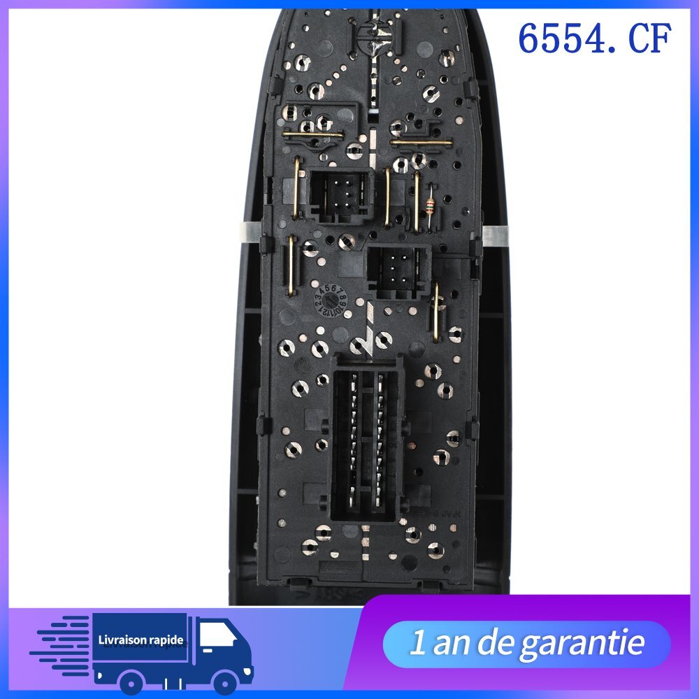 PLATINE COMMANDE BOUTON LEVE VITRE AVANT POUR GAUCHE for PEUGEOT 406 95-04 6554CF n