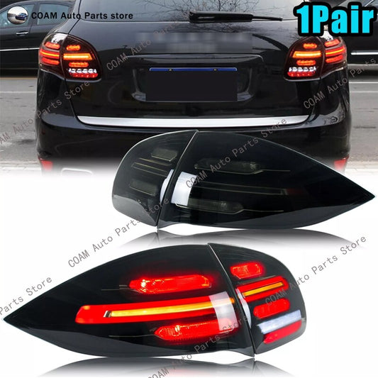 LED black taillights for Porsche for Cayenne 2011 - 2014 958 sequential taillights
