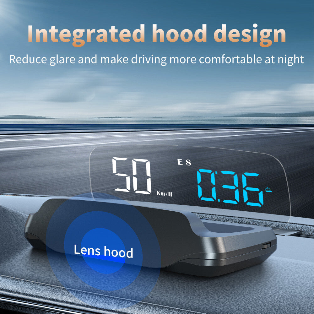 HUD Speedometer Car Accessories GPS Car Head Up Display Projector Speed Alarm Q