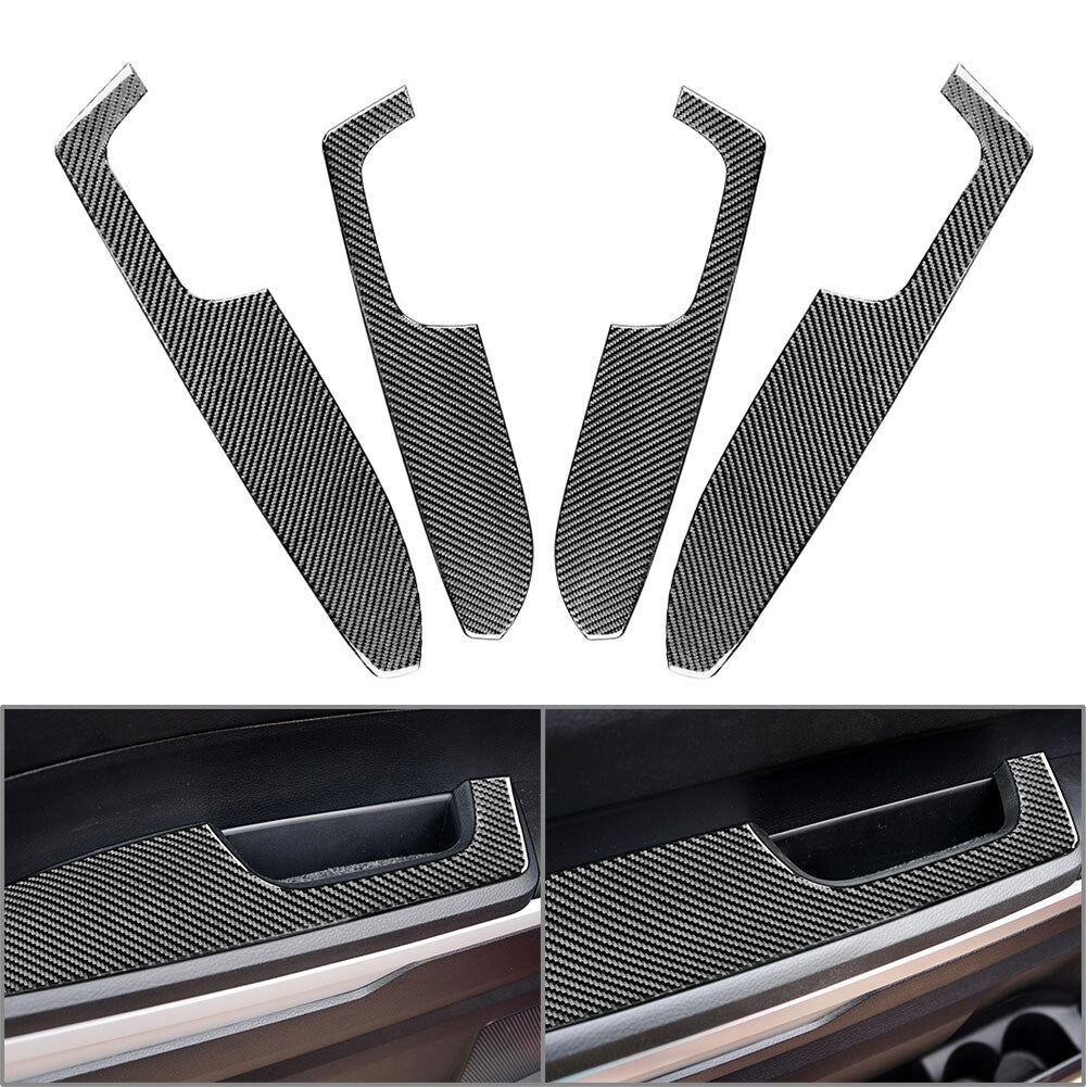 4x Carbon Fiber Interior Door Armrest Panel Cover Trim for Toyota Tundra 14-21