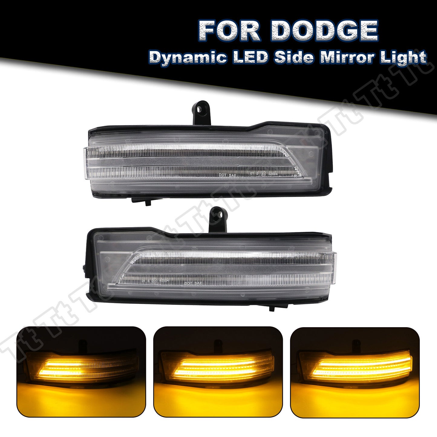 Sequential LED Side Mirror Signal Light Clear Lens for 2019 - 2022 for Dodge for Ram 1500 - v