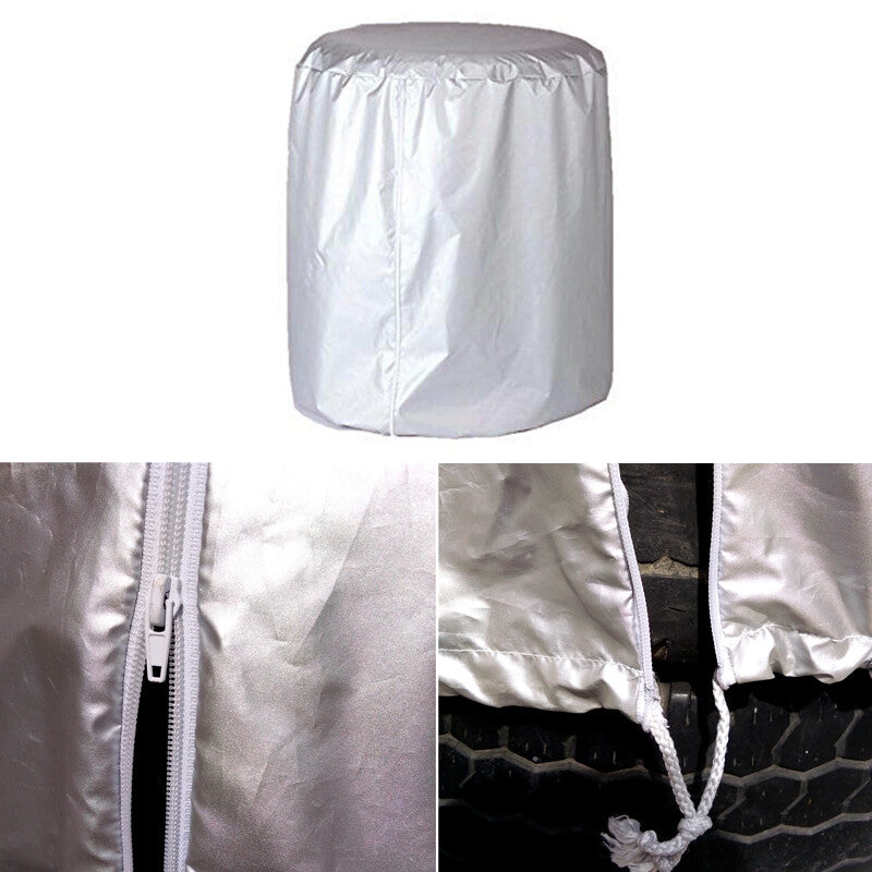 Car wheel and tire rain/dust protection seasonal protective cover, spare tire storage, silver - n