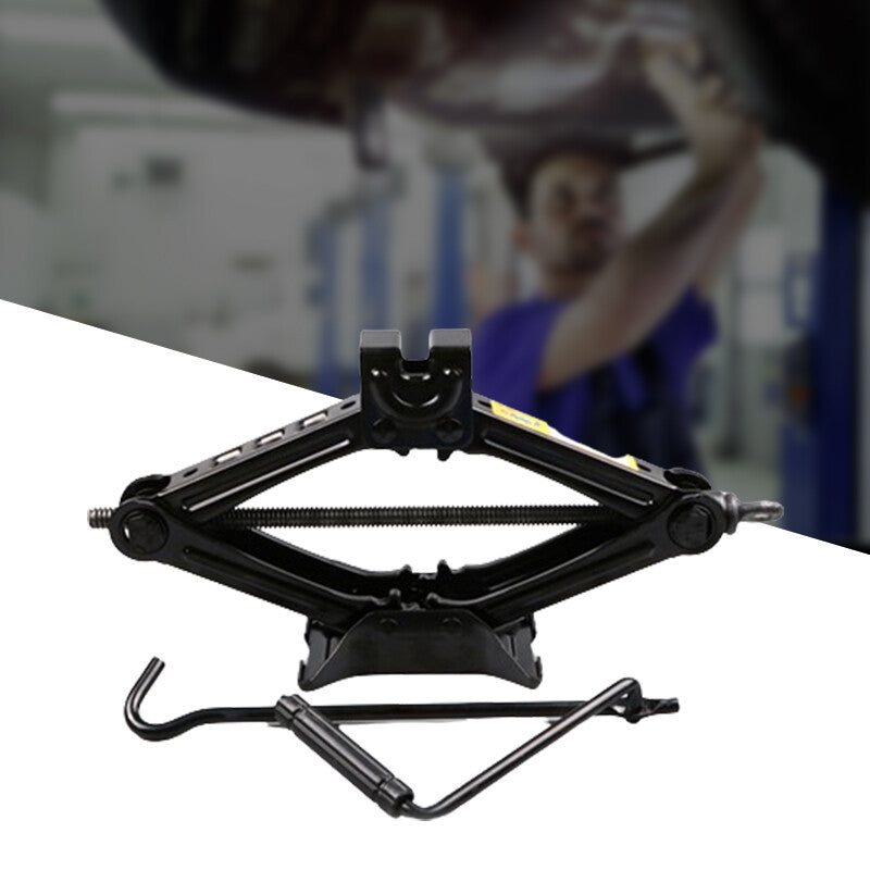 1.5 Ton Tonne Scissor Wind Up Jack Lift Wind Up Car Van Crank Speed Handle Black