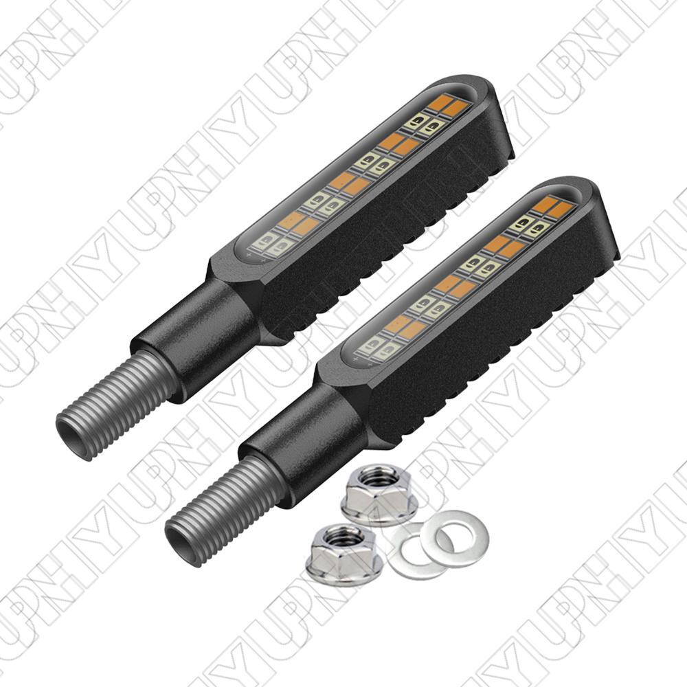 4 Pcs for Mini Motorcycle Turn Signal Lights 12V M8 CNC 16 LED Indicators Waterproof Q