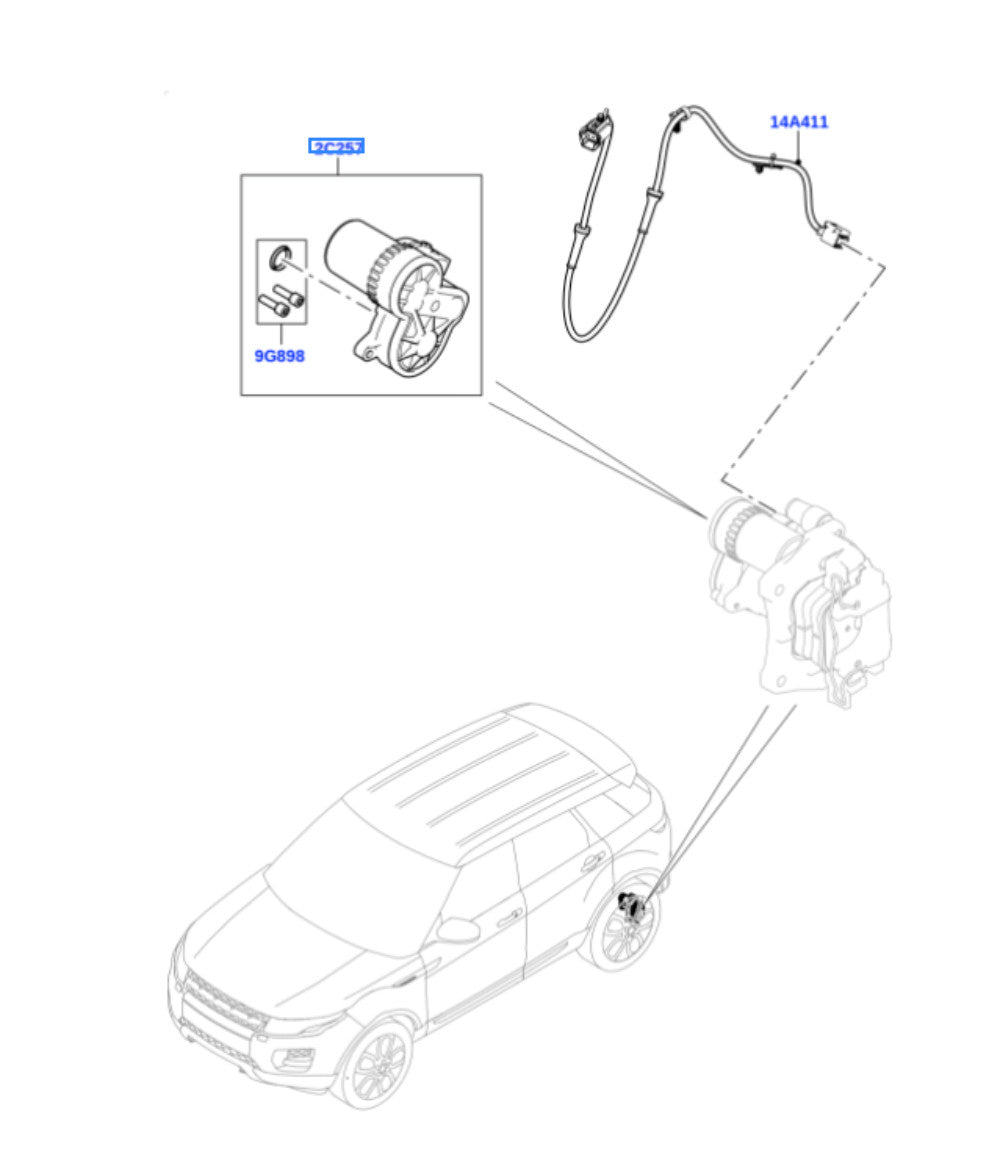 Parking Brake Actuator LR061386 for Land Rover RH Evoque Discovery Sport n