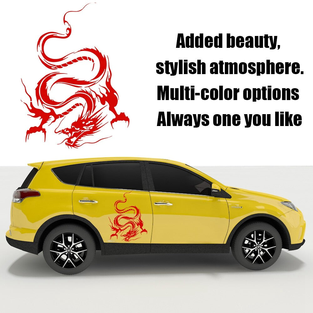 Cool Dragon Car Hood Sticker Self-Adhesive Vinyl Graphics Decals Car Tattoo Red