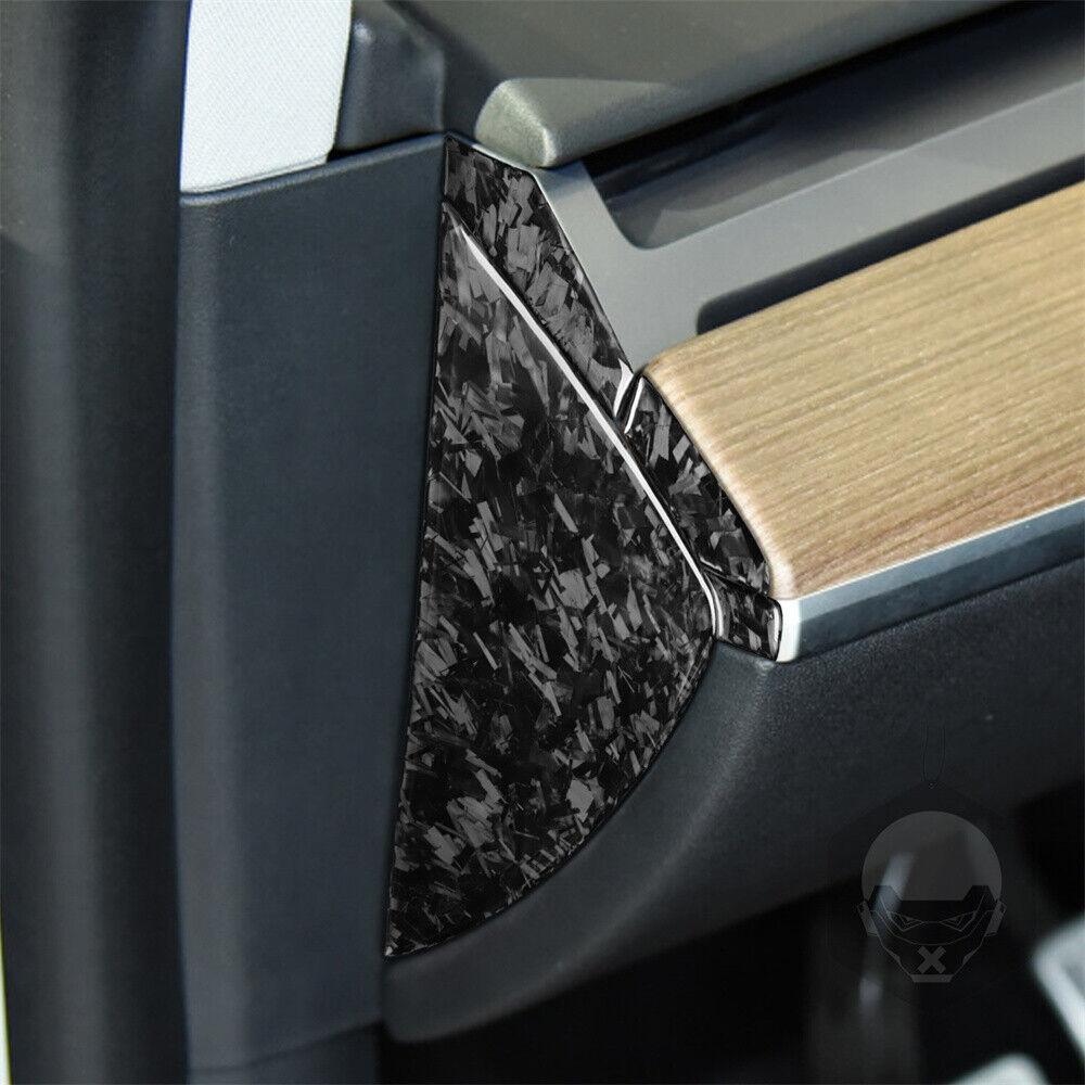 Door Buffer Cushion Mat Panel Trim Forged Carbon Fiber for Tesla Model 3 Y 2017+
