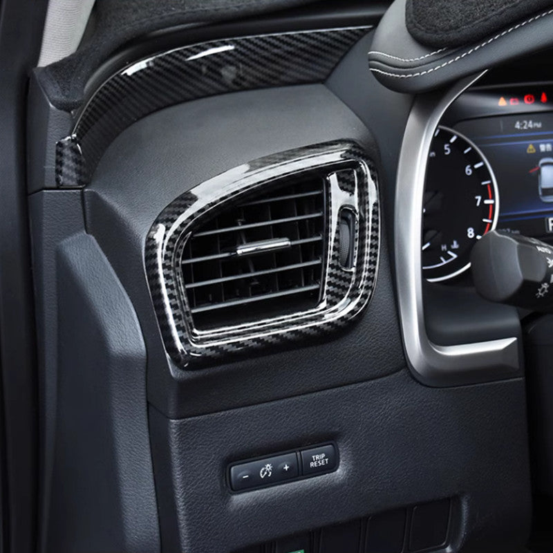 For Murano 2015-2024 Car Dashboard Air Vent Cover Trim Carbon fiber look v