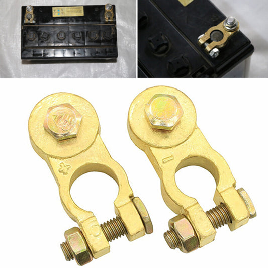 1 pair of M8 heavy-duty vehicle battery top post cable terminals and cable heads brass parts - n