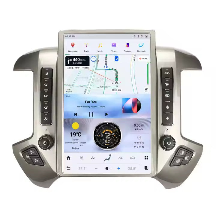 14.4 Android Stereo for Tesla Radio GPS for Chevrolet Silverado for Gmc for Sierra 2015-19